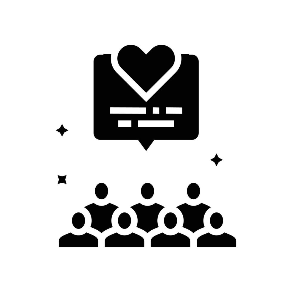 ask for feedback business glyph icon vector illustration