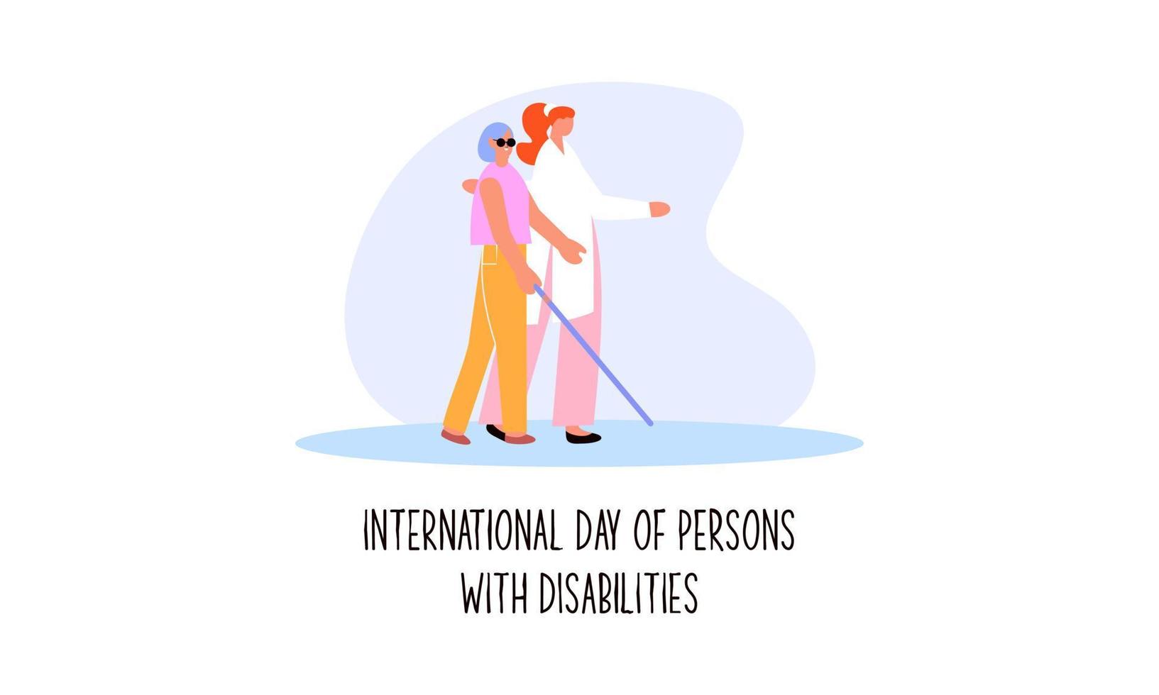 Flat design international day of people with disability illustration vector