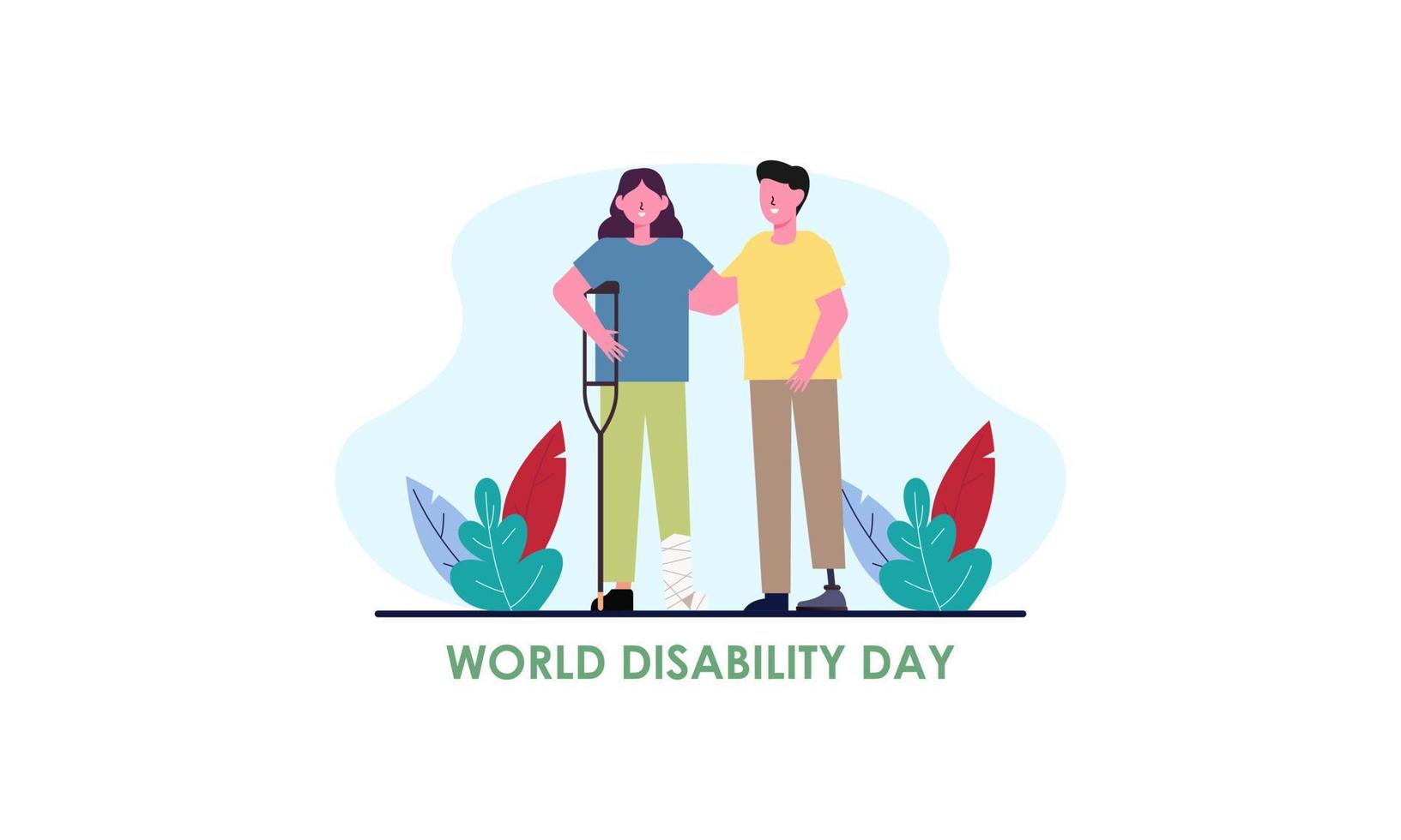 Flat design international day of people with disability illustration vector