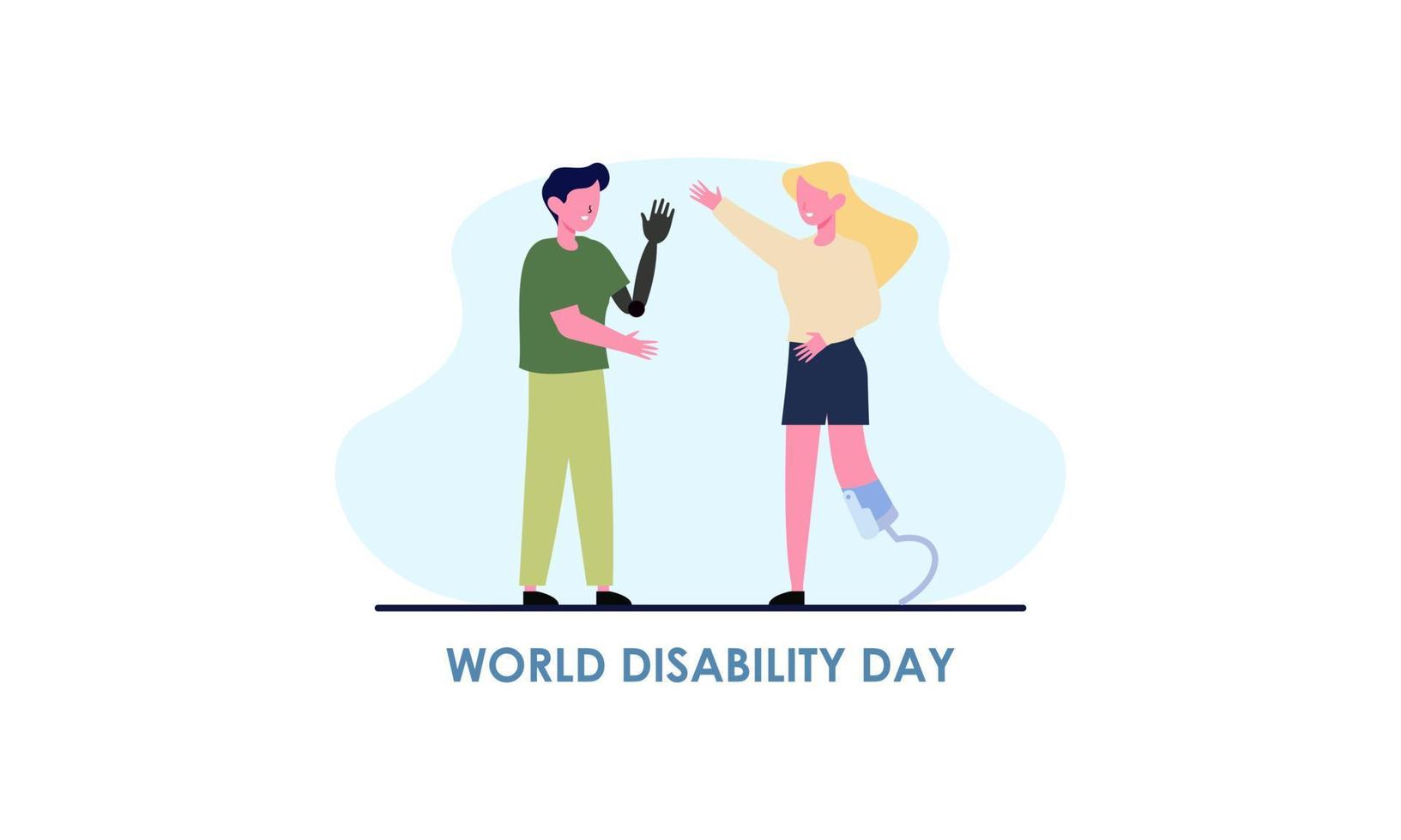 Flat design international day of people with disability illustration vector