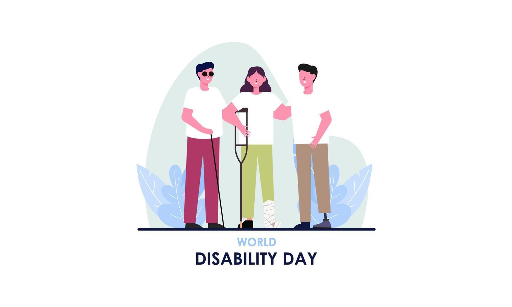 Flat design international day of people with disability illustration vector