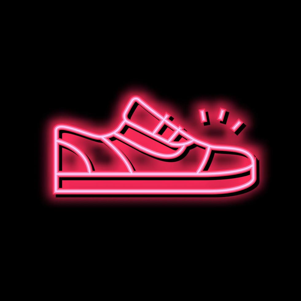 zapatilla de deporte Zapatos neón resplandor icono ilustración vector