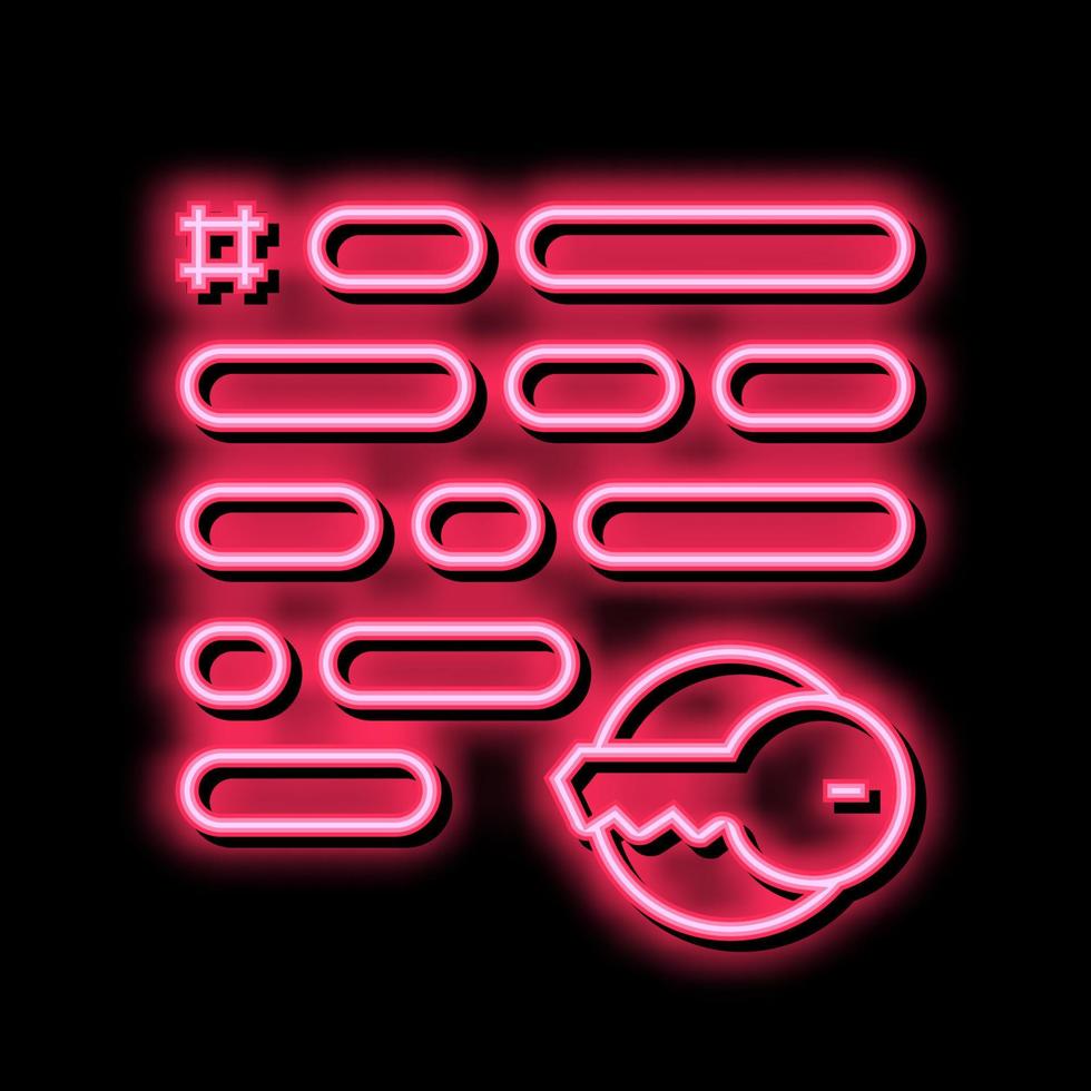 keywording keys for search social page image neon glow icon illustration vector
