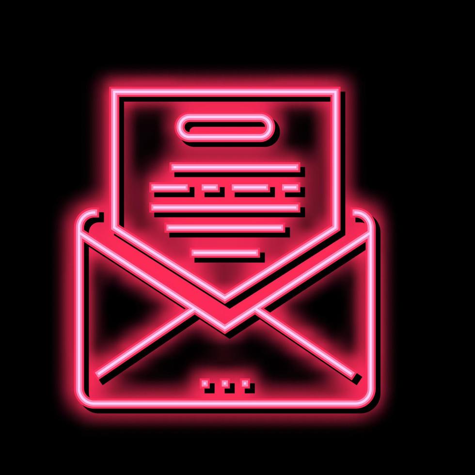 thanks message letter neon glow icon illustration vector