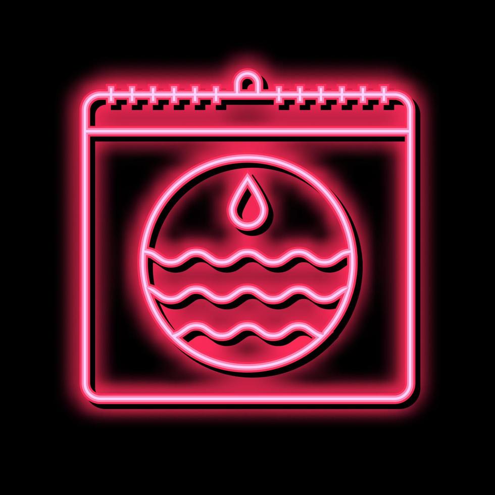 world water day neon glow icon illustration vector