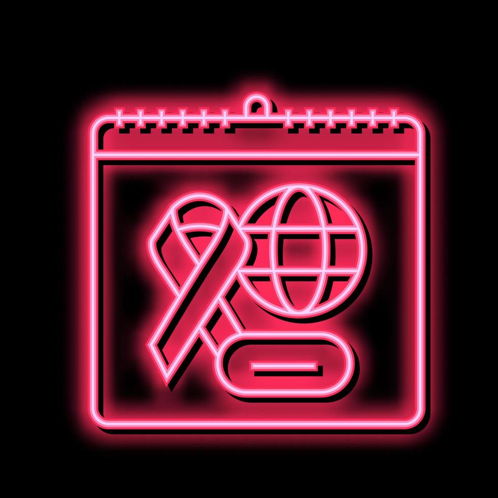 world aids day neon glow icon illustration vector