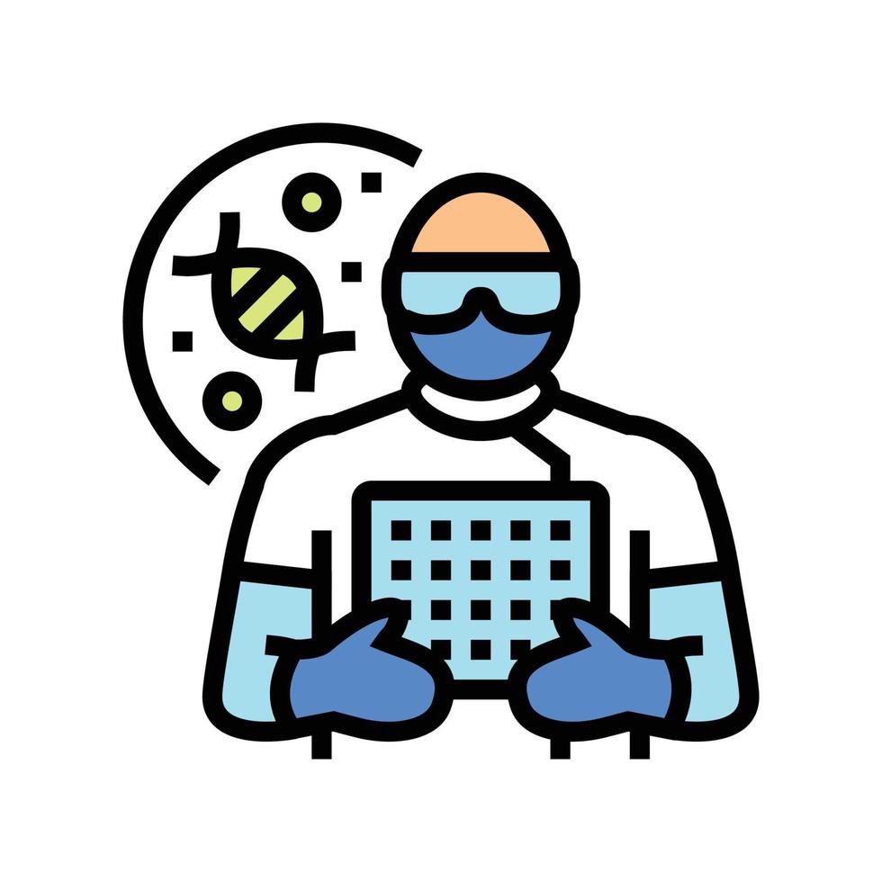 biomedical engineer worker color icon vector illustration