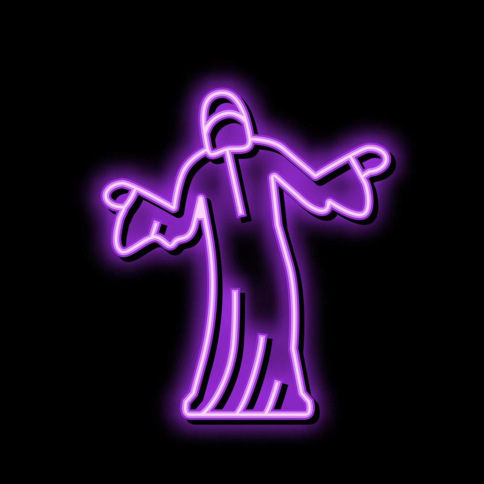 phantom ghost neon glow icon illustration vector
