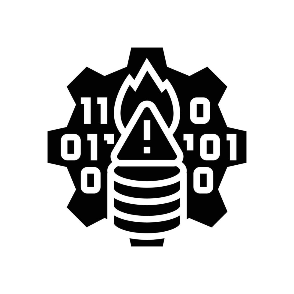 technological crisis glyph icon vector illustration