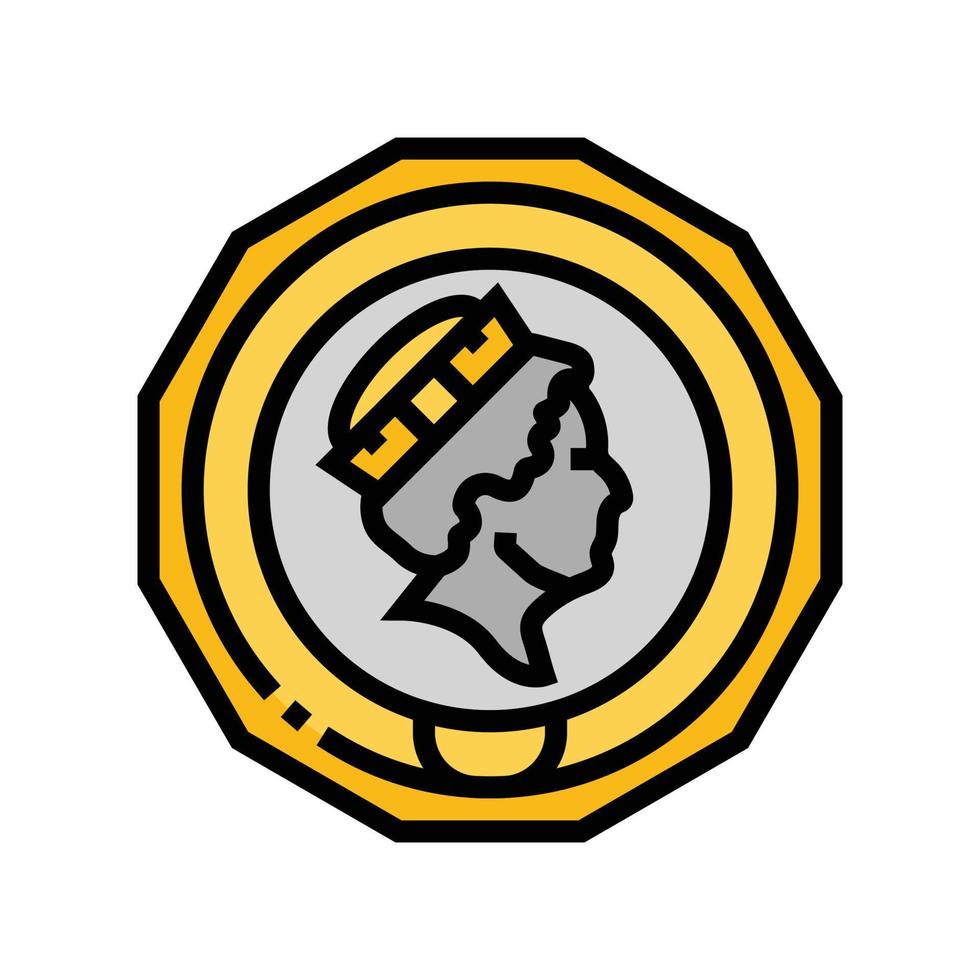 gbp coin color icon vector illustration
