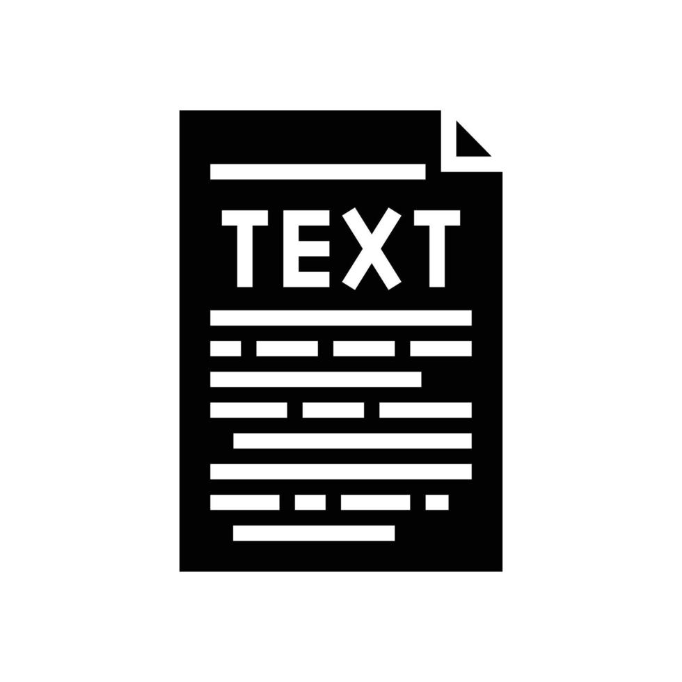 text document file glyph icon vector illustration