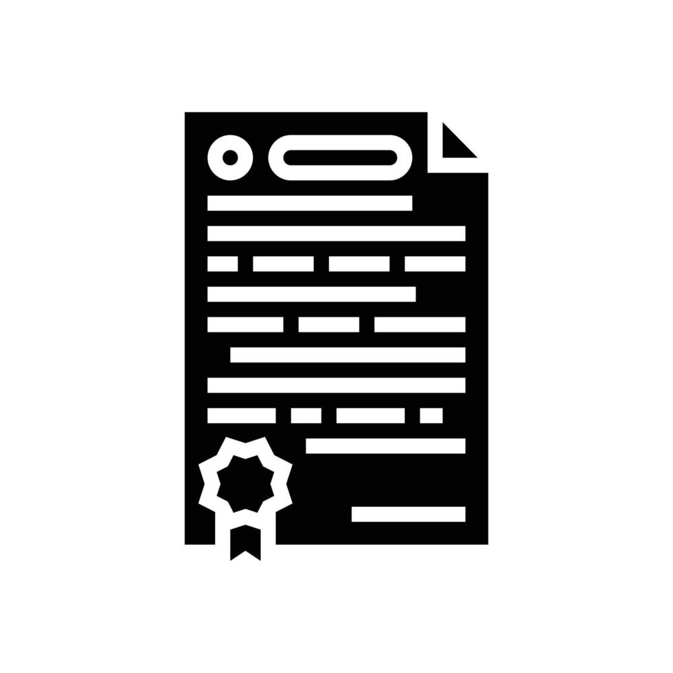 agreement document file glyph icon vector illustration