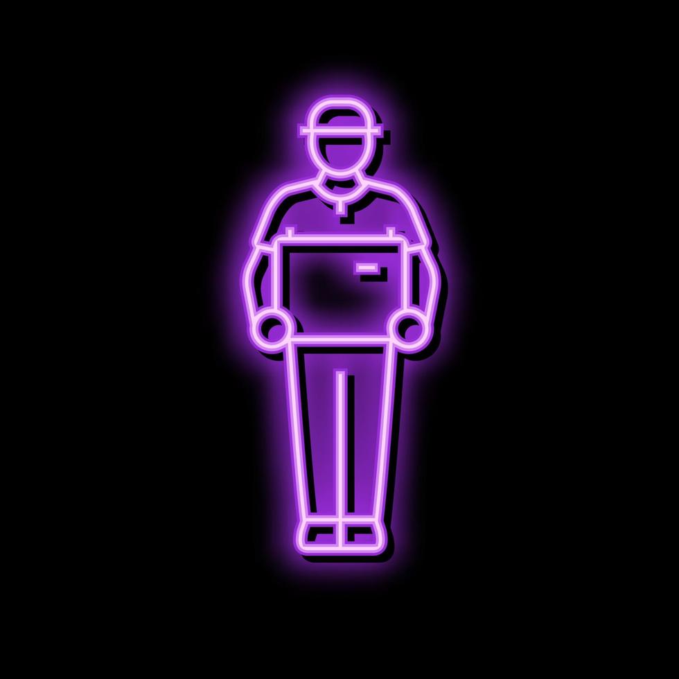 shipping courier neon glow icon illustration vector