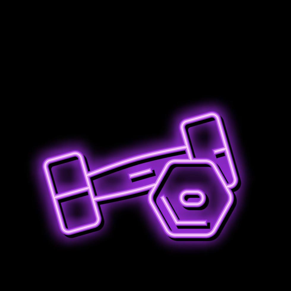 dumbbell fitness sport neon glow icon illustration vector