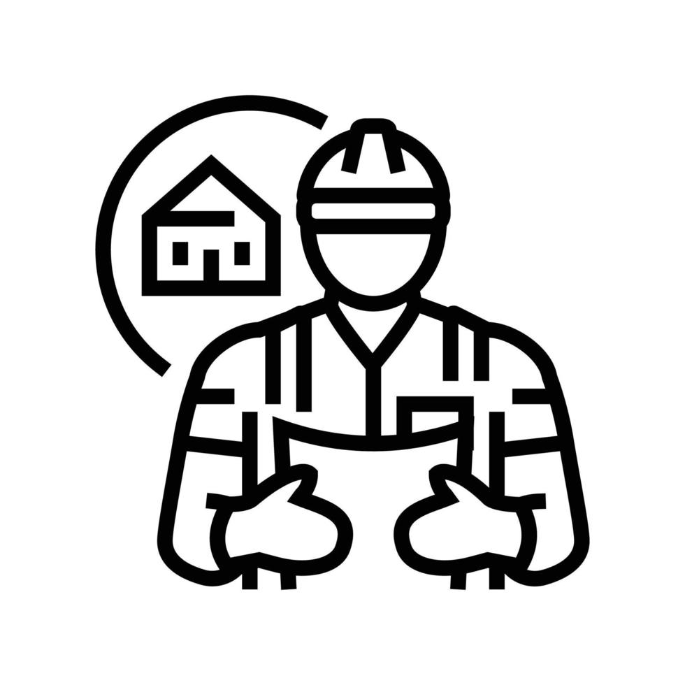 civil engineer worker line icon vector illustration