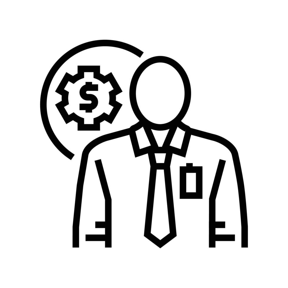 technical sales engineer worker line icon vector illustration