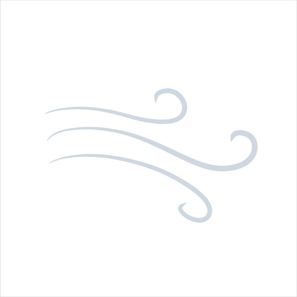 Wind. Air flow. Breeze and weather icon. Flat illustration isolated on white background. Blue wavy line vector
