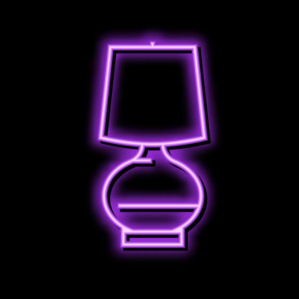 furniture table lamp neon glow icon illustration vector