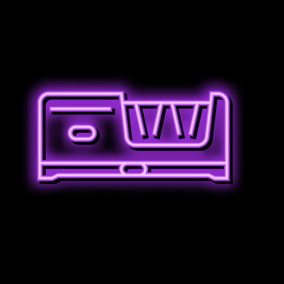 knife butcher sharpener neon glow icon illustration vector