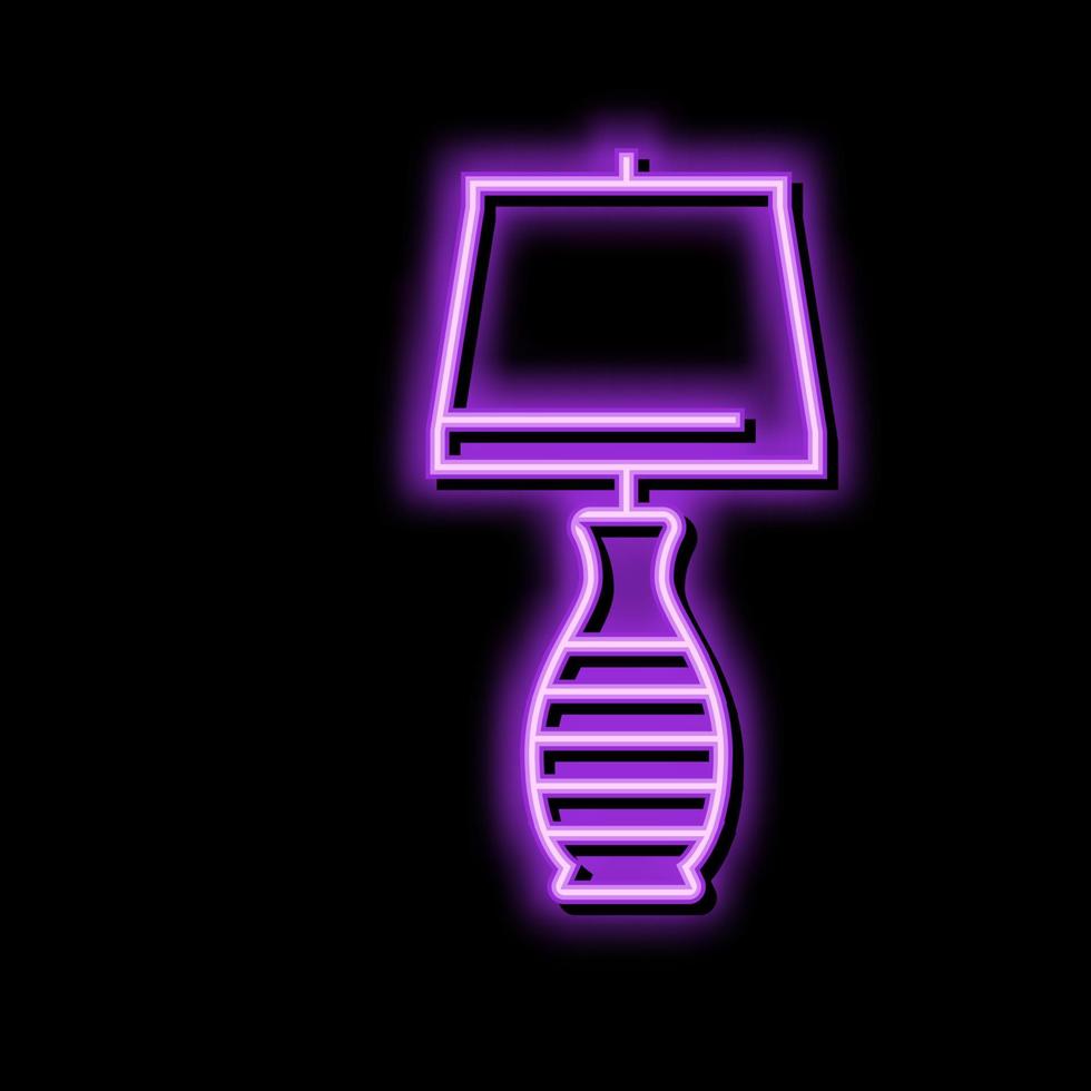 room table lamp neon glow icon illustration vector