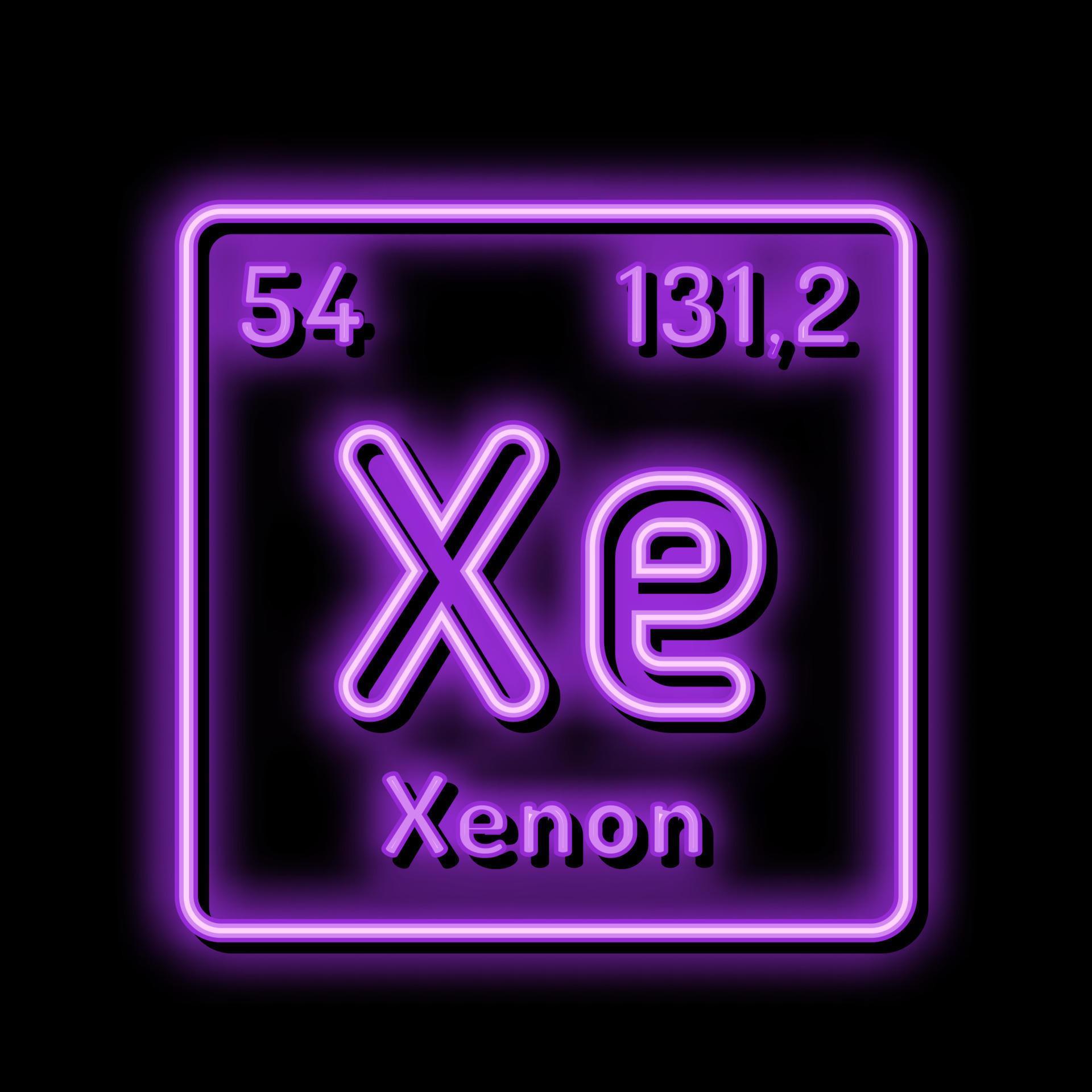 xenon chemical element neon glow icon illustration 20377673 Vector Art