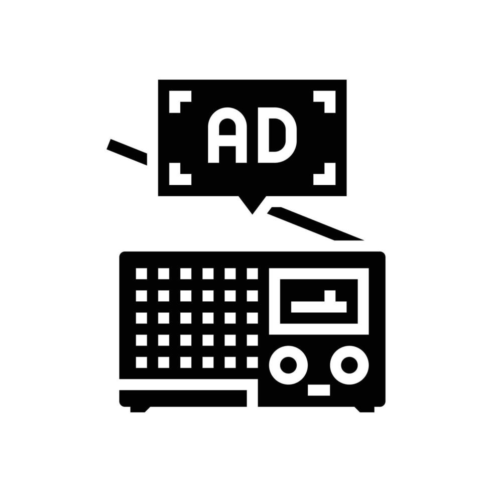 radio publicidad glifo icono vector ilustración