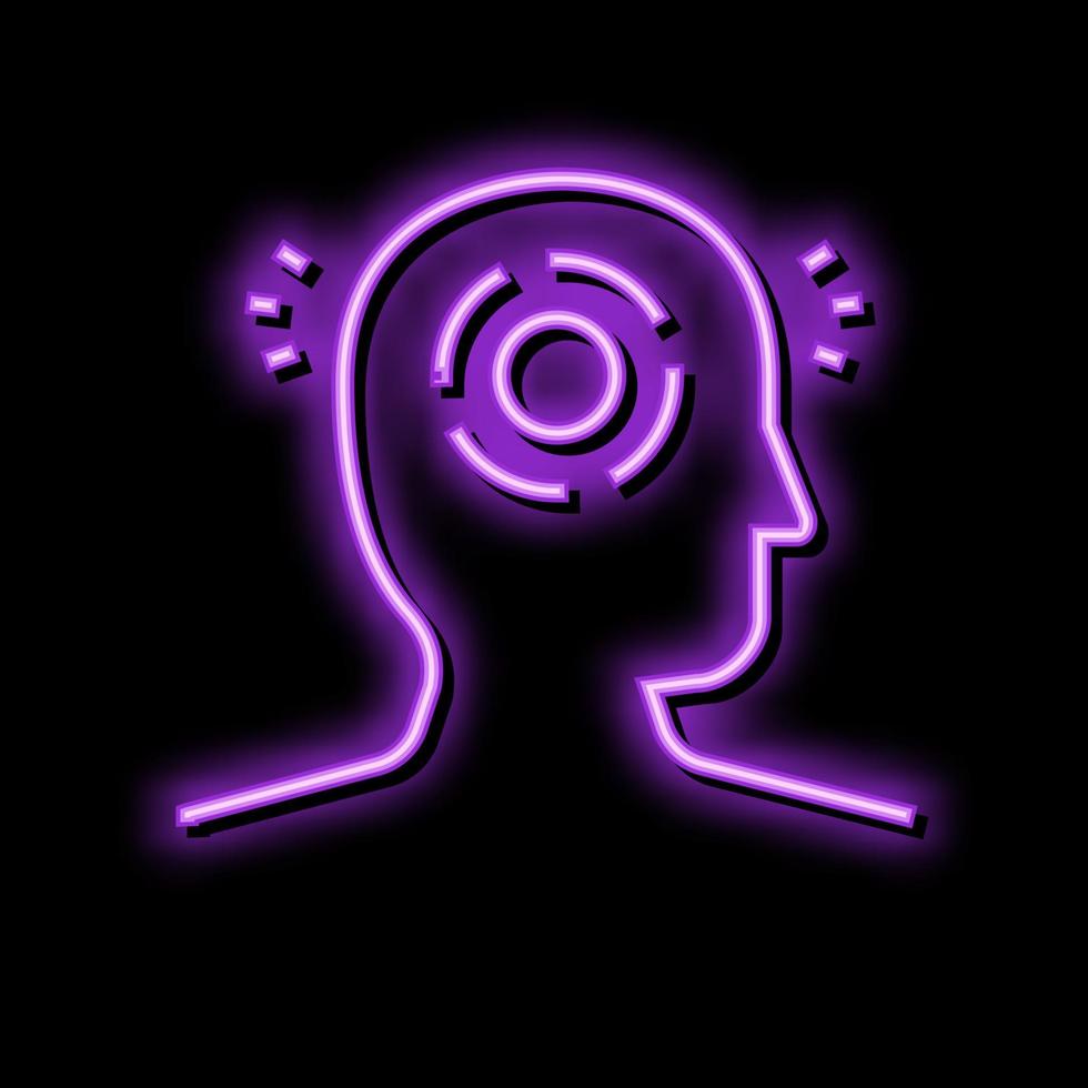 head pain body ache neon glow icon illustration vector