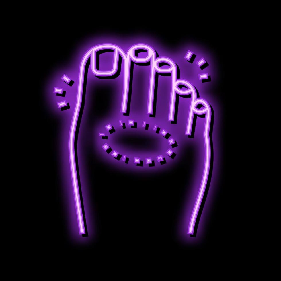 toe pain body ache neon glow icon illustration vector