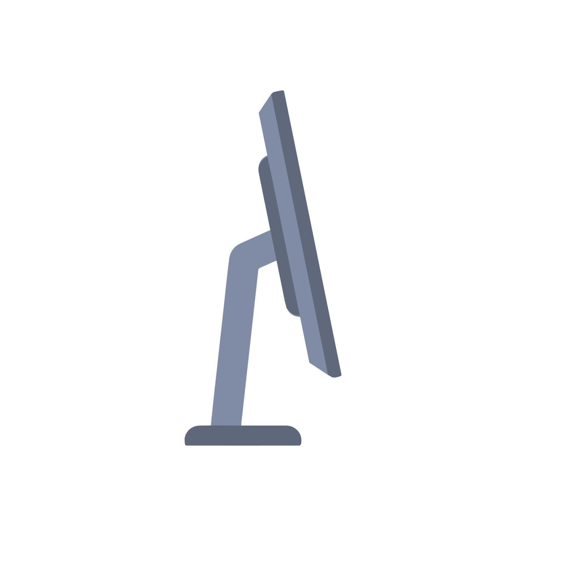 Flat monitor. Modern PC screen. Side view. Illustration isolated on ...