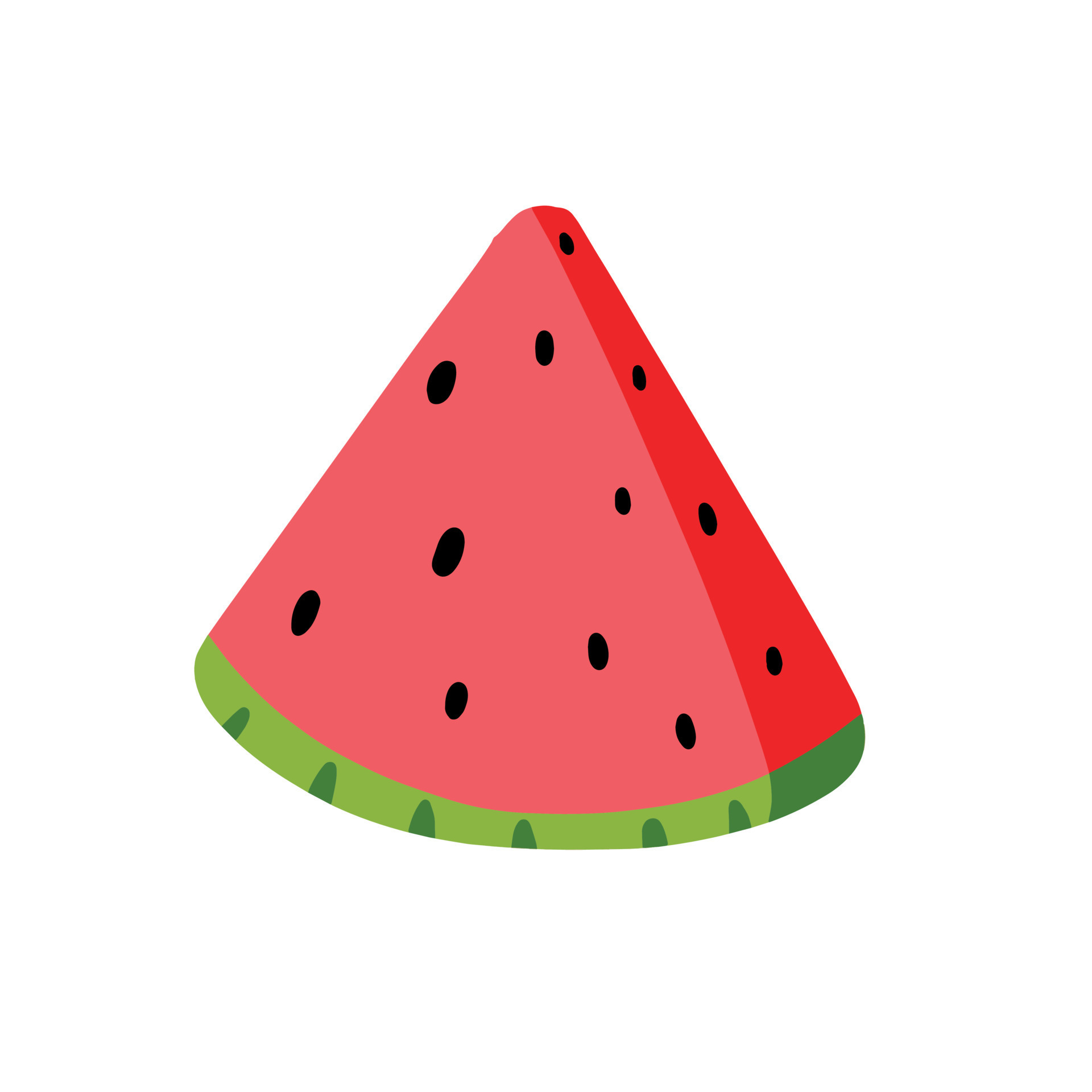 Slice Of Watermelon Cartoon. Vector Food Fruit isolated on white