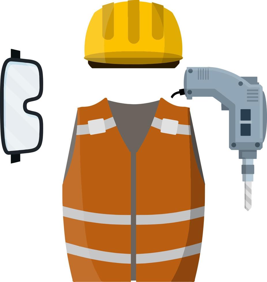 Clothing and tools the worker and the Builder. vector