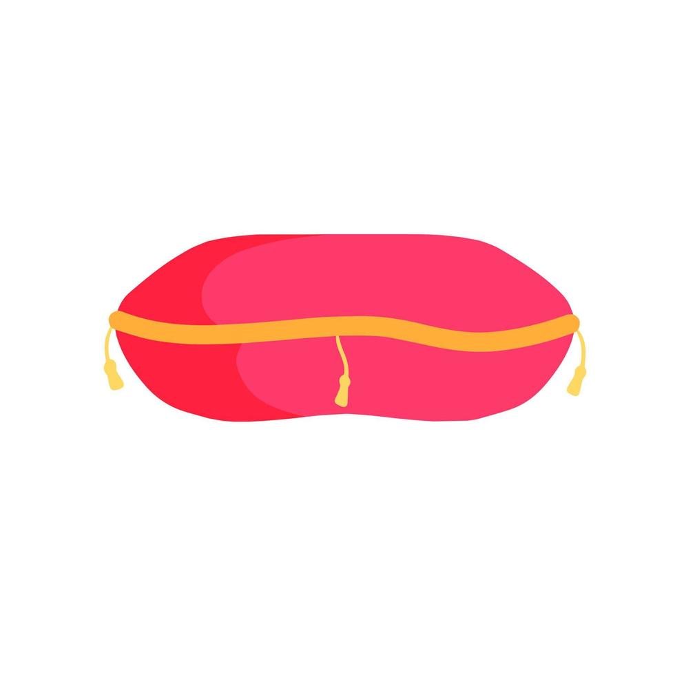 Luxurious royal pillow. Red cushion for reward and sleep. Flat cartoon vector