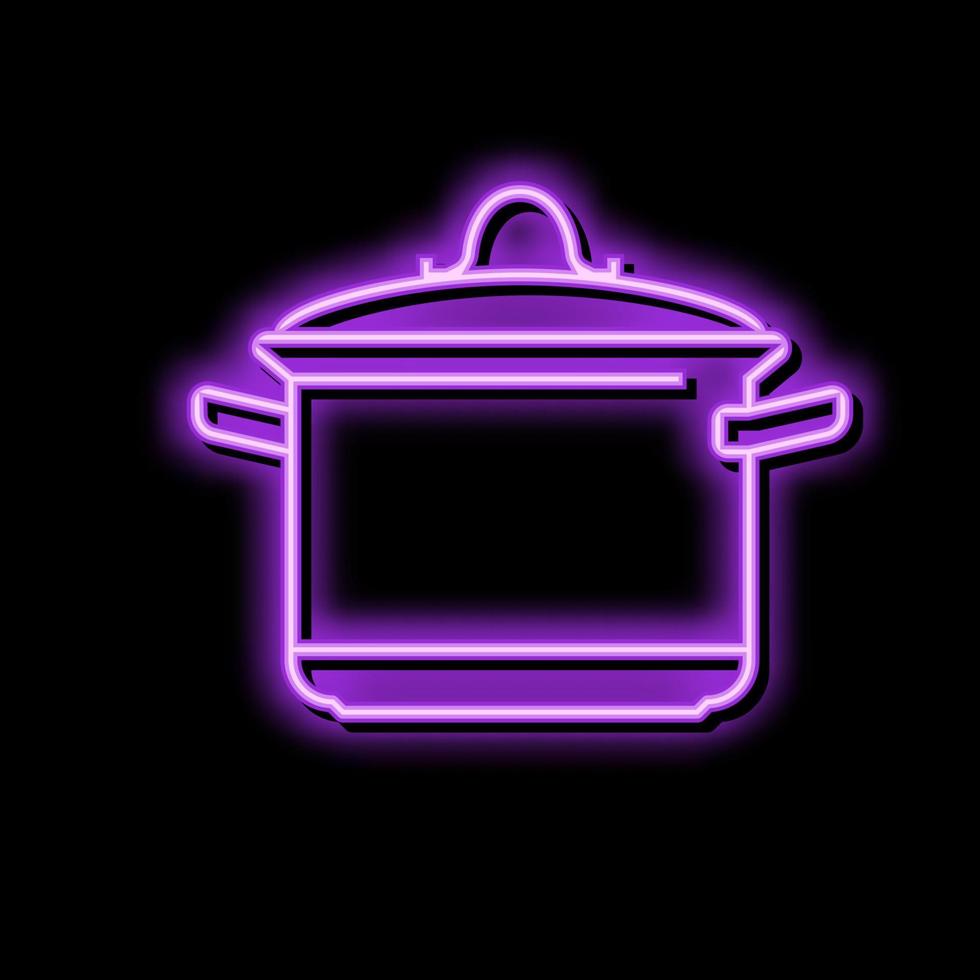 cook pot cooking neon glow icon illustration vector