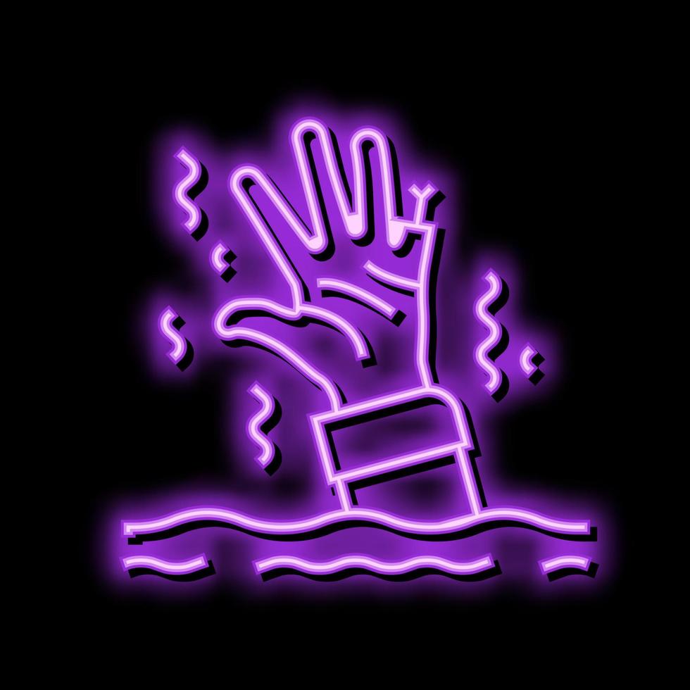 hand monster zombie neon glow icon illustration vector
