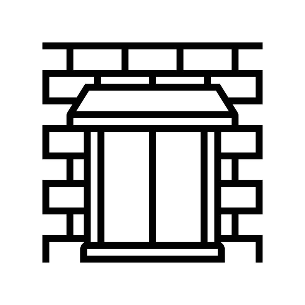 parapet wall building house line icon vector illustration