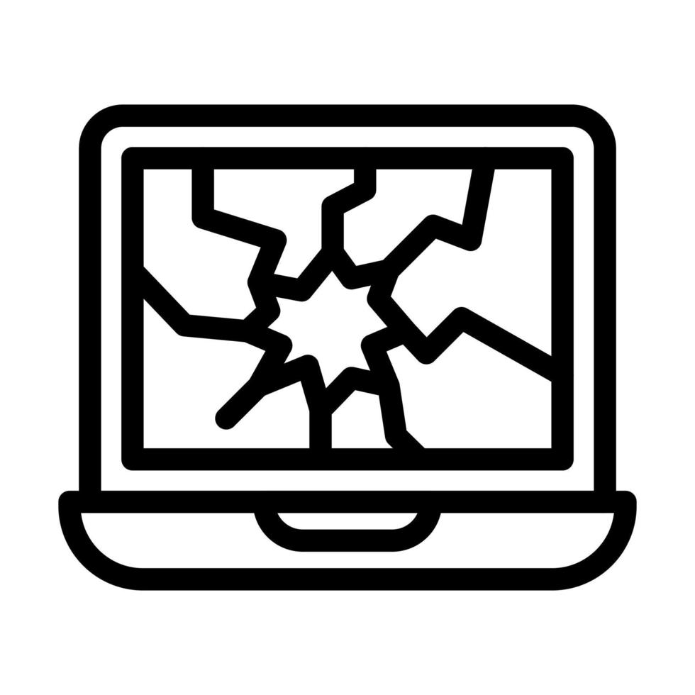 Broken Laptop Icon Design vector