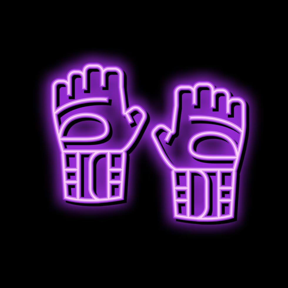 gloves fitness sport neon glow icon illustration vector