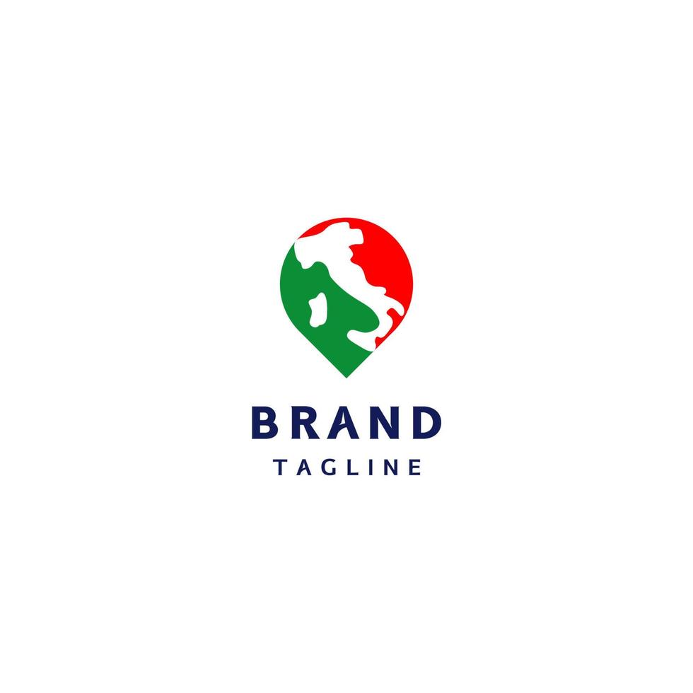 Italia país mapa en punto de acceso alfiler iconos punto de acceso icono sencillo logo diseño con mapa motivo y color de Italia bandera. vector
