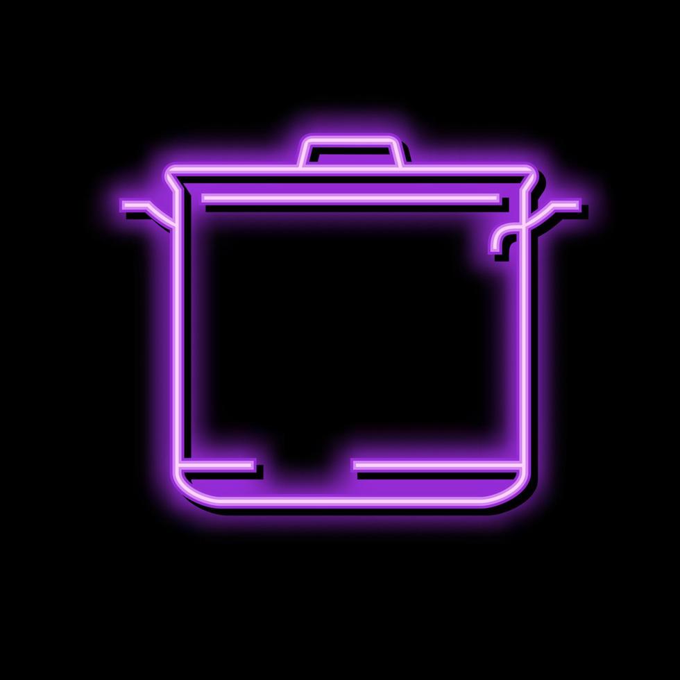 kitchenware pot cooking neon glow icon illustration vector