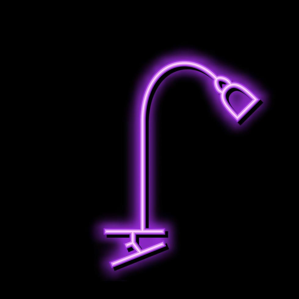 flexible table lamp neon glow icon illustration vector