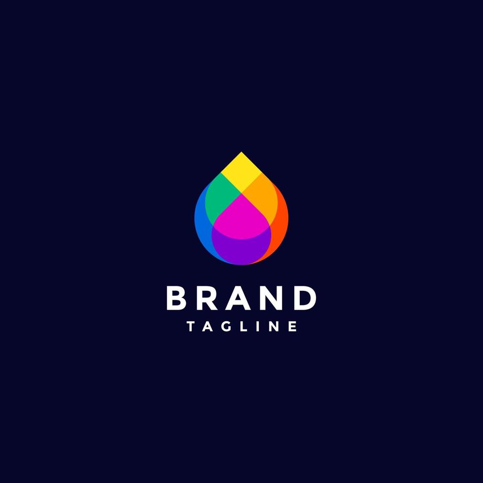 Simple logo design three water drops in one colorful droplet. Colorful Water Drops Logo Design. vector