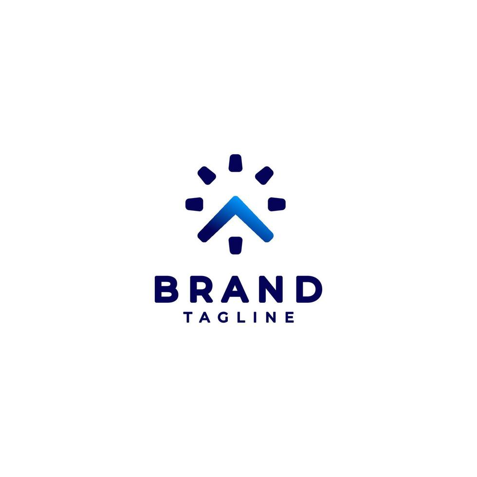 Creative Home Time Logo Design. Clock icon design with timeline forming the roof of the house. vector
