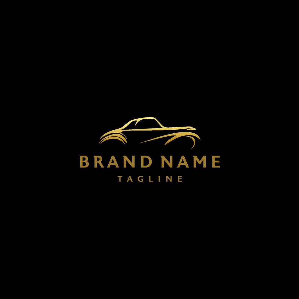 The Silhouette Of A Classic Car. Logo templates about automotive illustrated in the silhouette of a classic car with elegant and sporty curved lines. vector