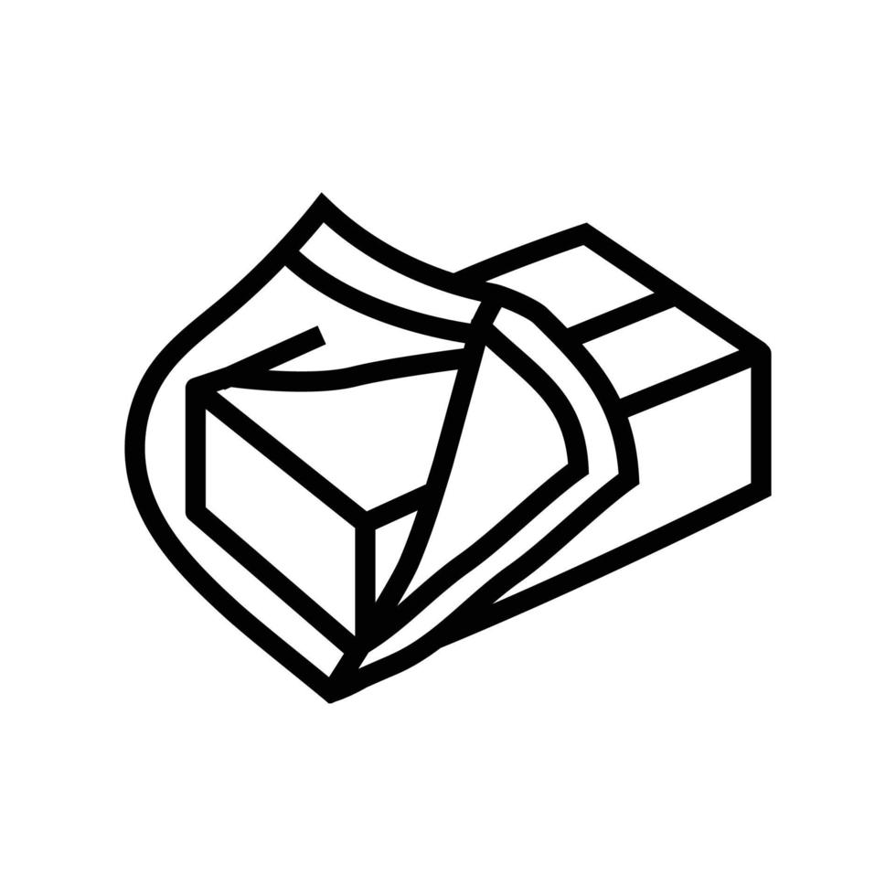 butter cheese food slice line icon vector illustration