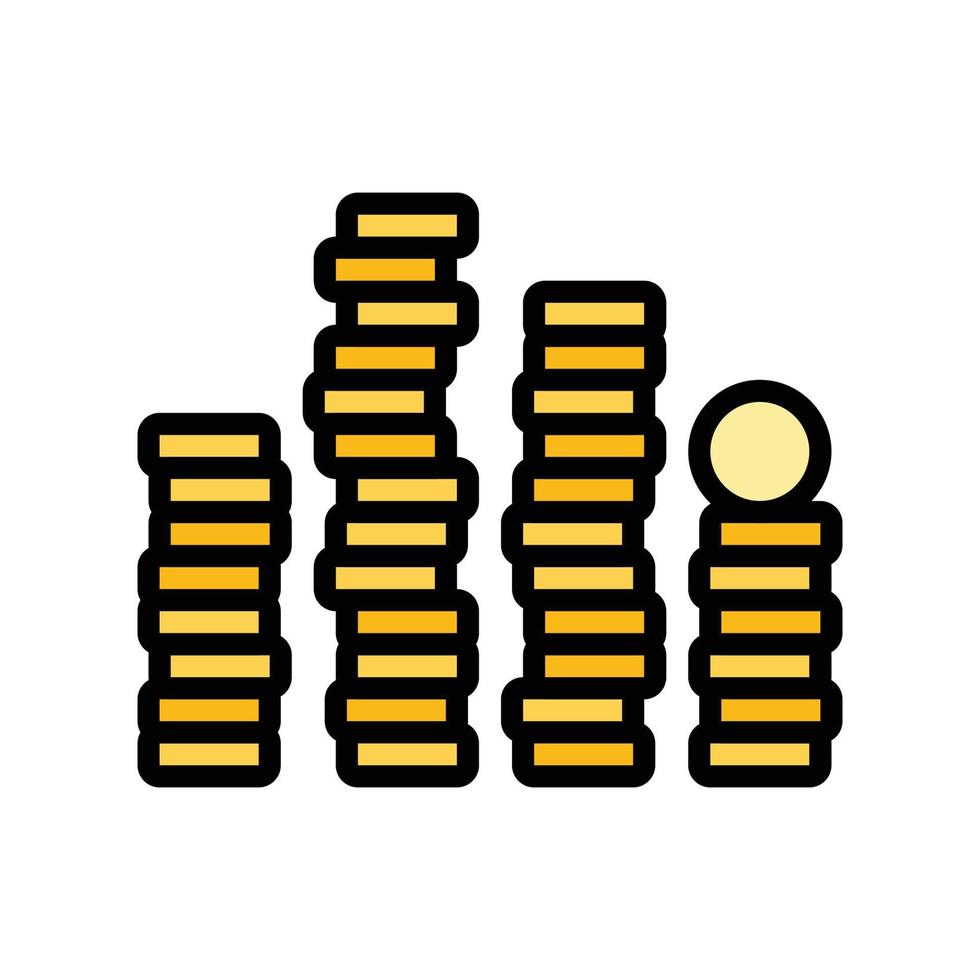 stack cash bank coin color icon vector illustration