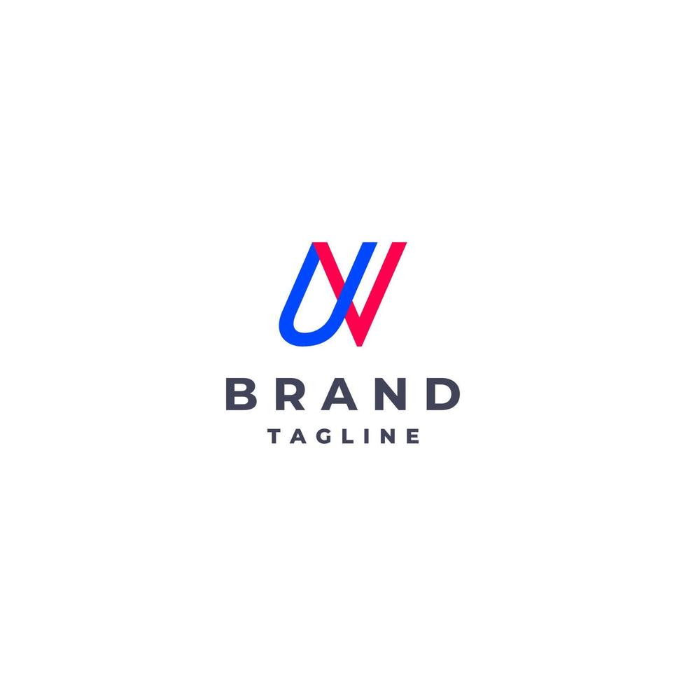 Initial Letter UV Logo Design. Minimalist logo design with the letters U and V woven together. vector