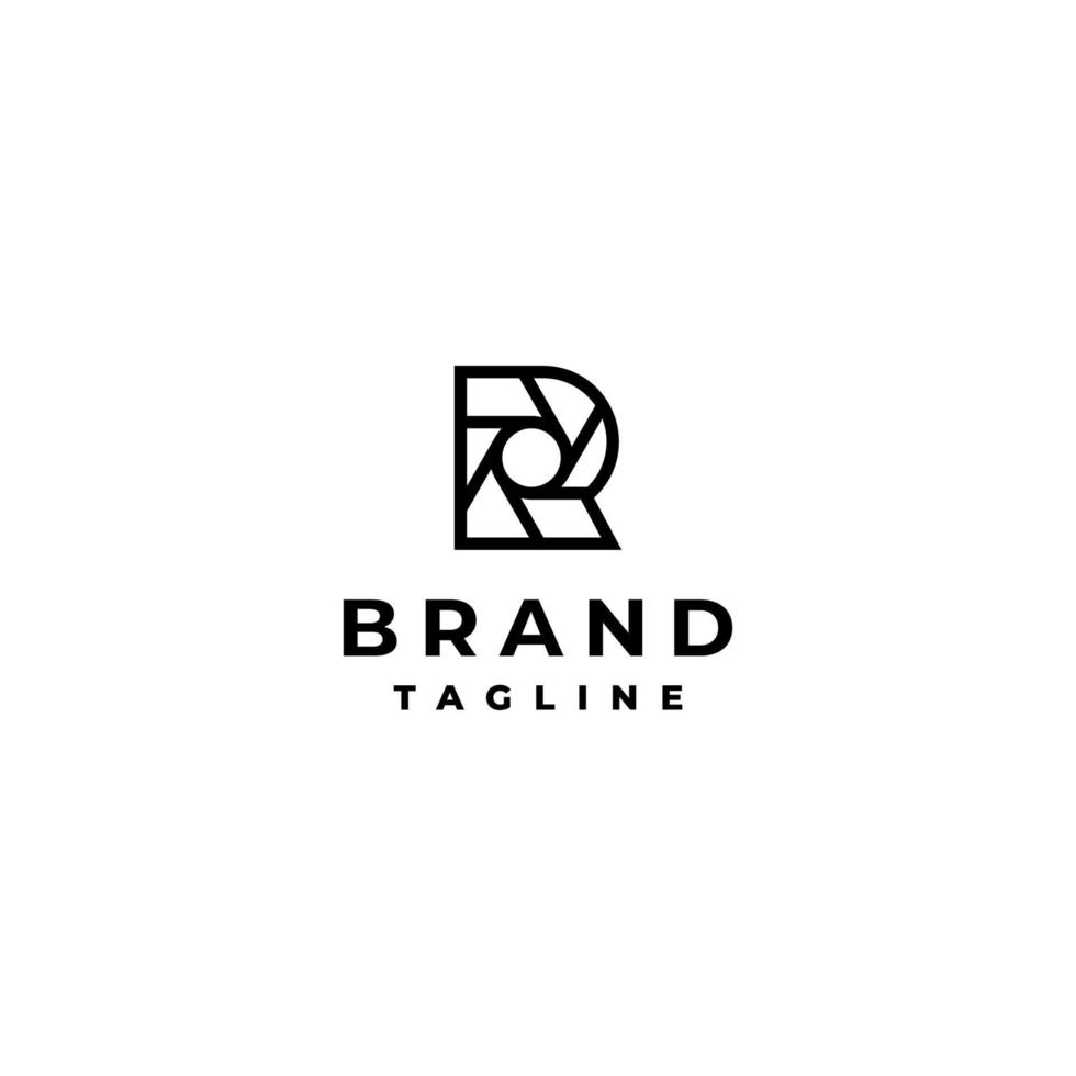 Letter R with Shutter Motif Logo Design. Minimalist photography logo design from the initials of the letter R with a camera shutter motif in it. vector
