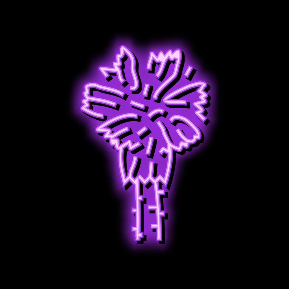 mexican fan palm tree neon glow icon illustration vector