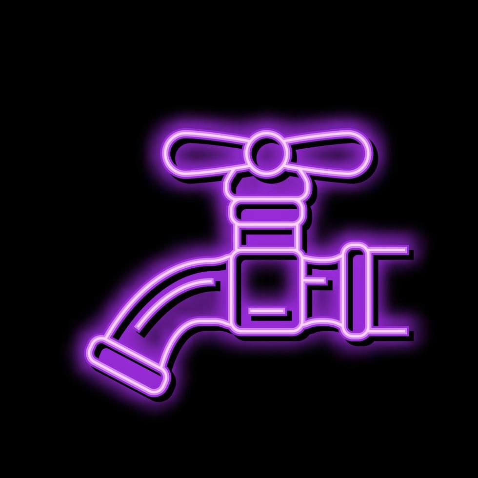 metal faucet water neon glow icon illustration vector