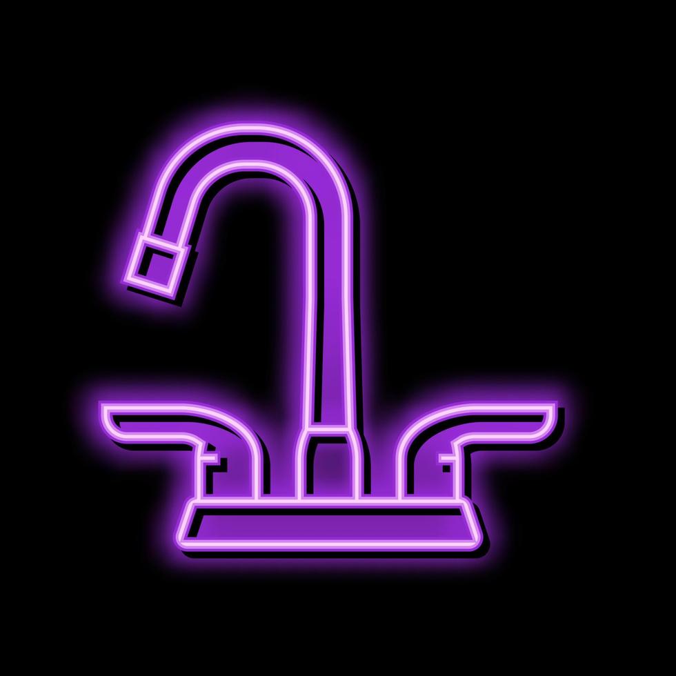 sink faucet water neon glow icon illustration vector